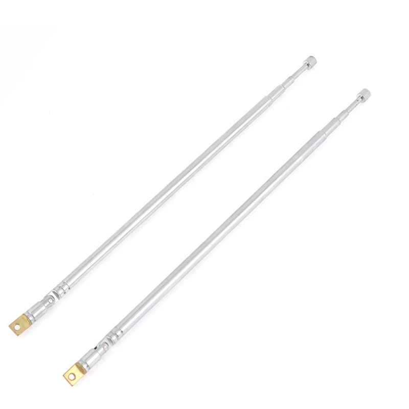 

Pair 62.5cm 24.6" 4 Section Telescopic Stainless Steel AM FM Radio Universal Antenna