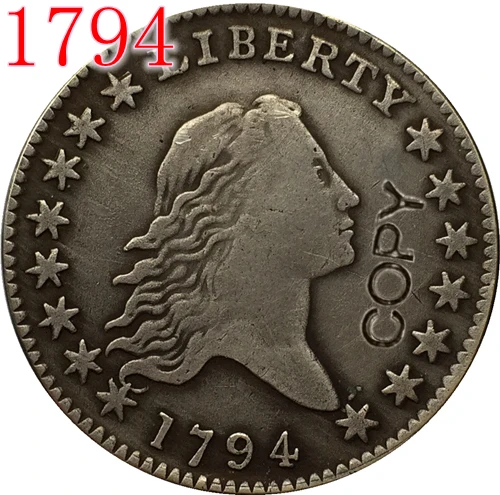 США 1794 движущиеся волосы половина искусственных монет|Безвалютные монеты| |