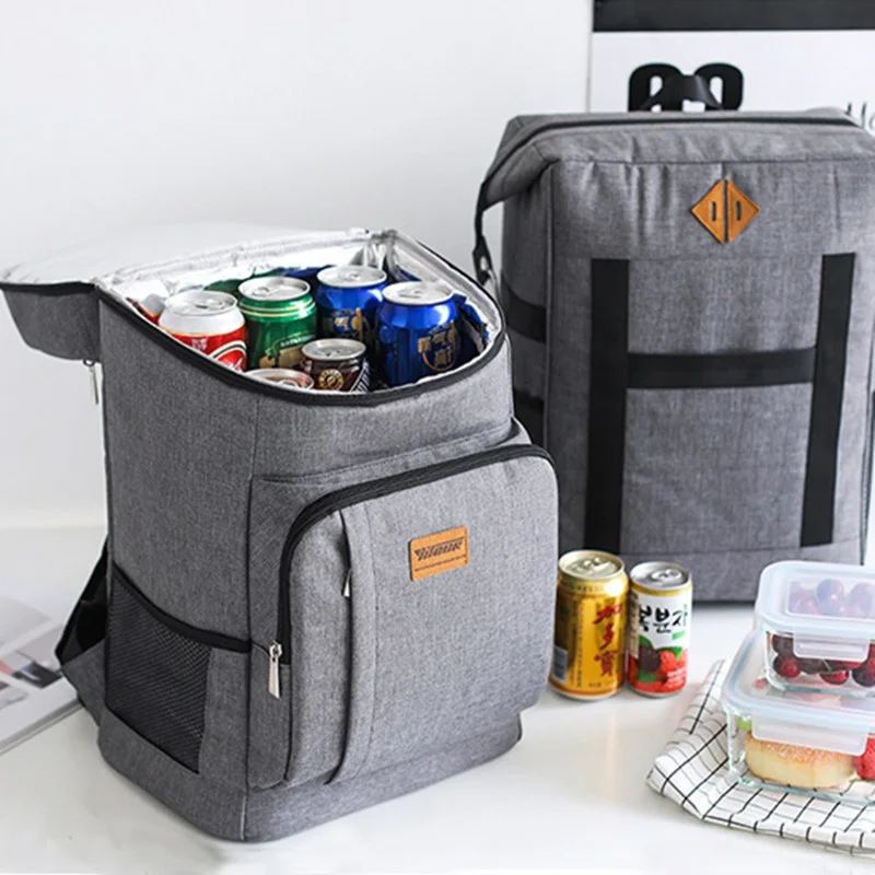 

Picnic Waterproof Cooler Bag Shoulders Oxford Backpack Outdoor Food Thermal Pouch Camping Fruit Snack Drink Insulated Handbag