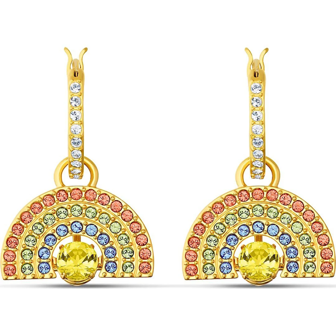

Rainbow Drop Earrings New Beating Heart Women Gold Colour Fine Jewelry 2020