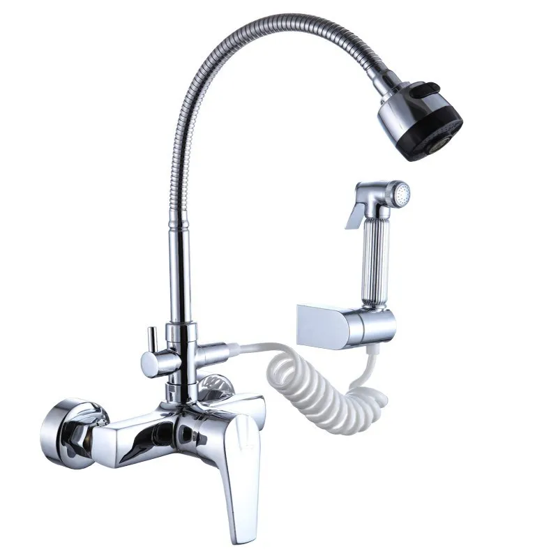 

BAKALA multi-function wall-mounted hot and cold kitchen faucet with hand spray