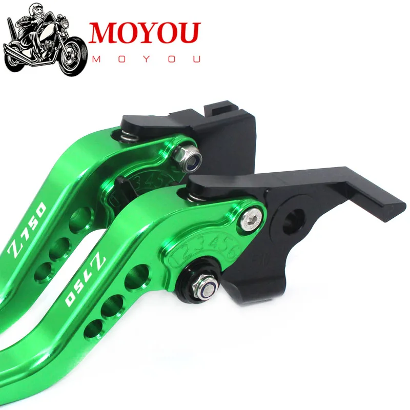

For KAWASAKI Z750 Z 750 2007-2012 Motorcycle Accessories CNC Short Brake Clutch Levers LOGO Z750 Motorbike Black