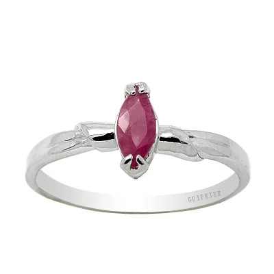 

Simple 925 Silver Ring for Daily Wear 2.5mm*5mm Natural Ruby Ring Sterlings Ilver Ruby Jewelry