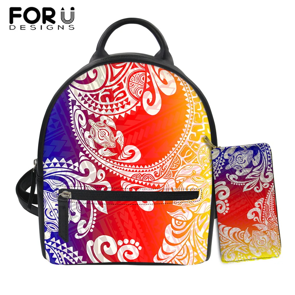 

Дизайнерские сумки FORUDESIGNS для женщин в виде черепахи полинезийского племени, кожаный рюкзак высокого качества, женская сумка через плечо, Ж...