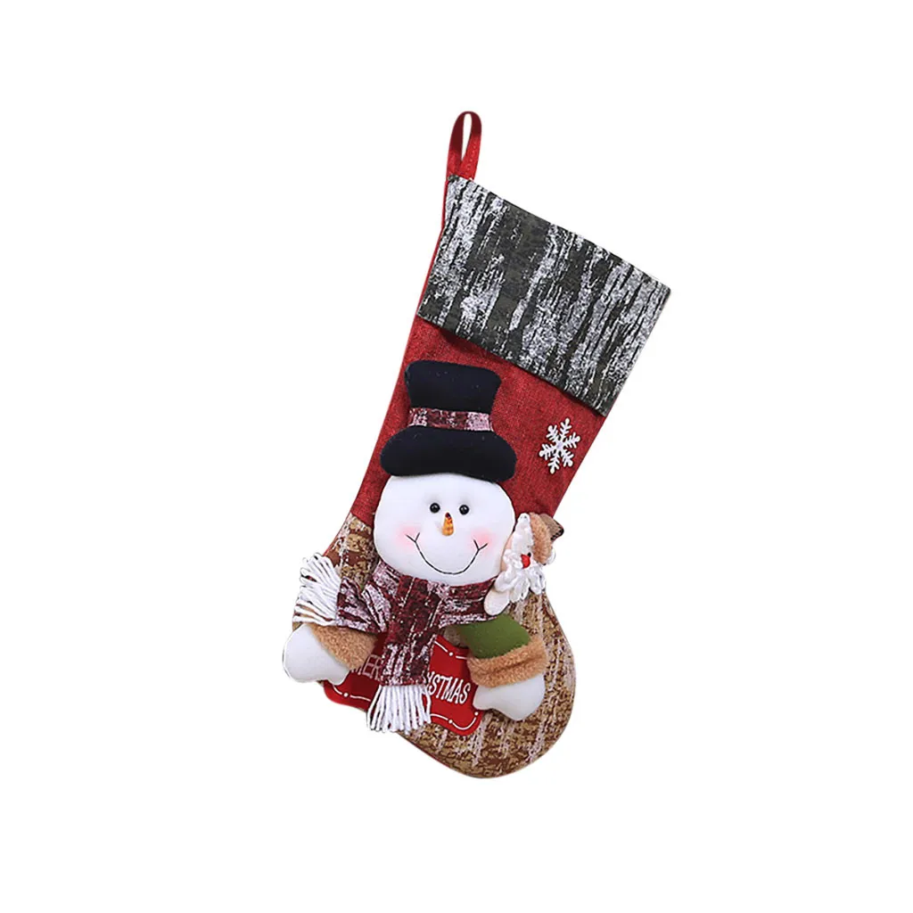 Большие рождественские носки украшения в виде елки новогодний мешок конфет