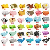 100pcs cute 36 animals bite cable organizer management wire protector for charging data earphone mouse line cable wire