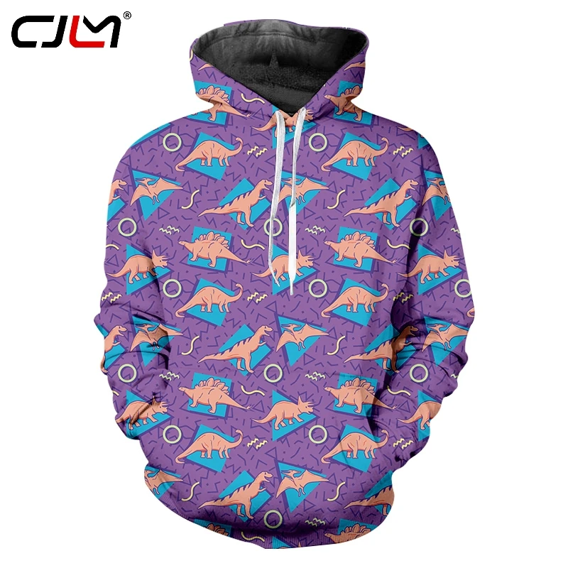 CJLM 3D Men's Hoodie Animal Dinosaur Color Geometric Sweatshirt Plus Size Hoodie Clothing Pullover Casual Clothing Direct Sales