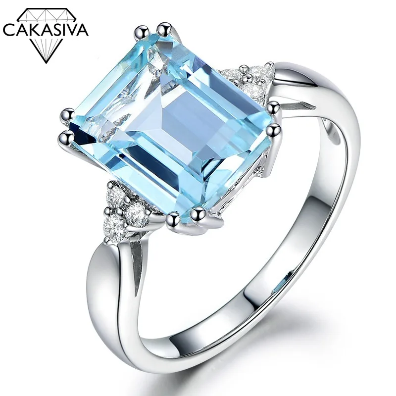 

Women's 925 Sterling Silver Inlaid Topaz Engagement Wedding Ring Gift Jewellery Wholesale