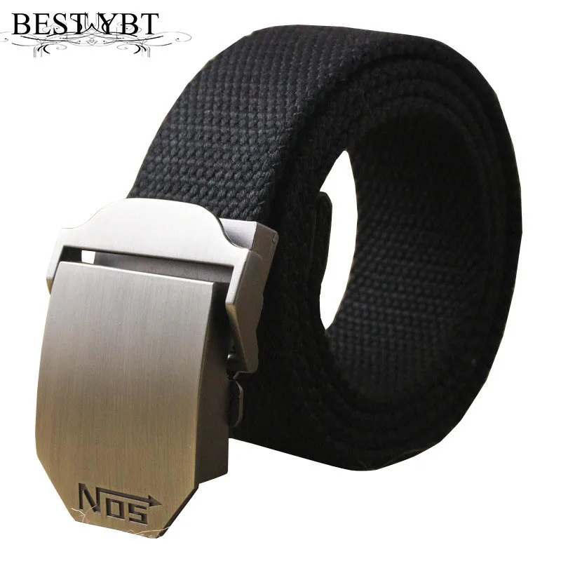 Best YBT Unisex Canvas Belt Alloy Automatic Buckle Belt Tactical Top Quality 4 mm Thick 3.8 cm Wide Casual Outdoor Unisex Belt