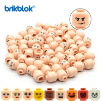50pcslot mini heads printed facial expression for moc complexion blocks building bricks toys for children