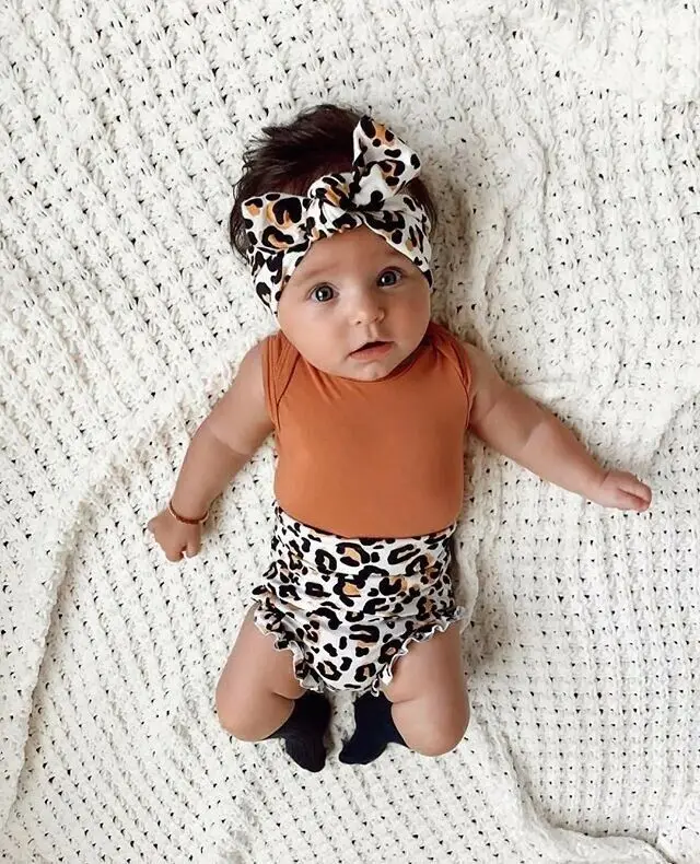 3 шт. детский хлопковый боди с леопардовым принтом на возраст 6 24 месяца|Комплекты