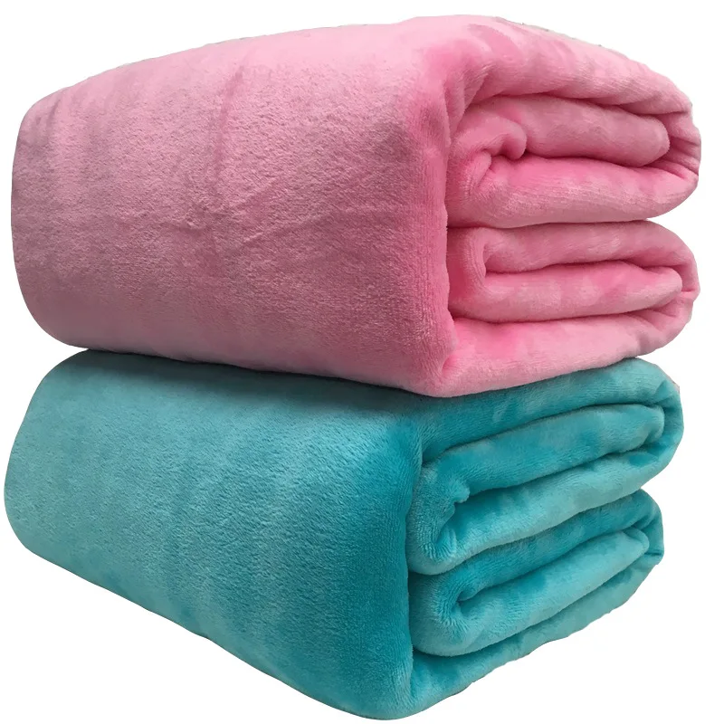 

Soft Warm Coral Fleece Blanket Winter Sheet Bedspread Sofa Plaid Throw 220Gsm 6 Size Light Thin Mechanical Wash Flannel Blankets