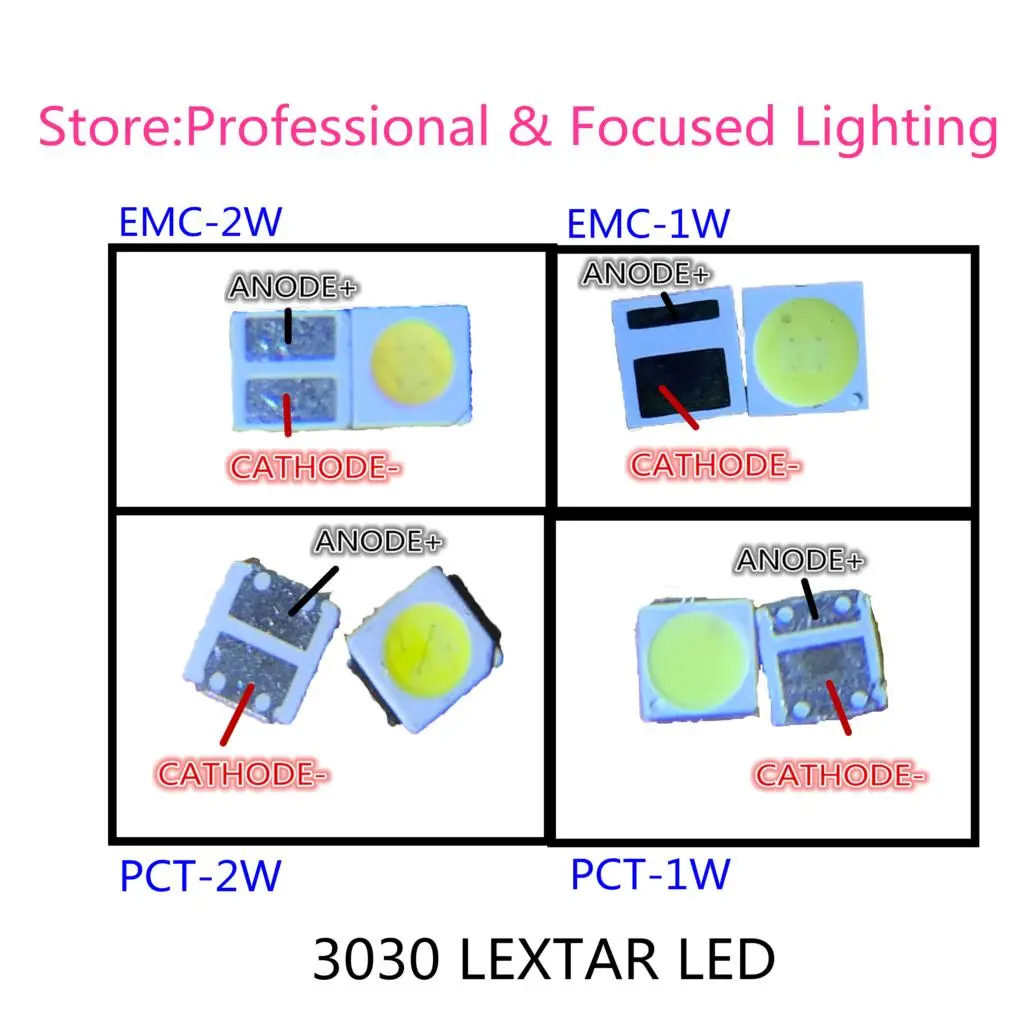 Светодиодная высокомощная подсветка Lextar 6 в 1 8 Вт 3030 холодный белый 150-187LM PT30W45 V1