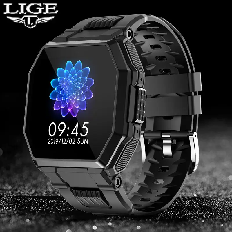 

Смарт-часы LIGE мужские сенсорные с поддержкой Bluetooth и тонометром