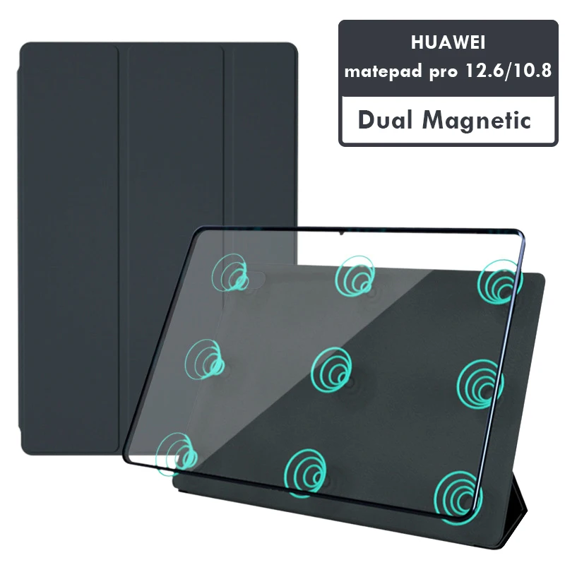 

2021 Dual Magnetic Edgeless Case for Huawei Matepad Pro 12.6 10.8 M6 Flip Ultra Thin Cover for Huawei Matepad Pro 10.8 Funda