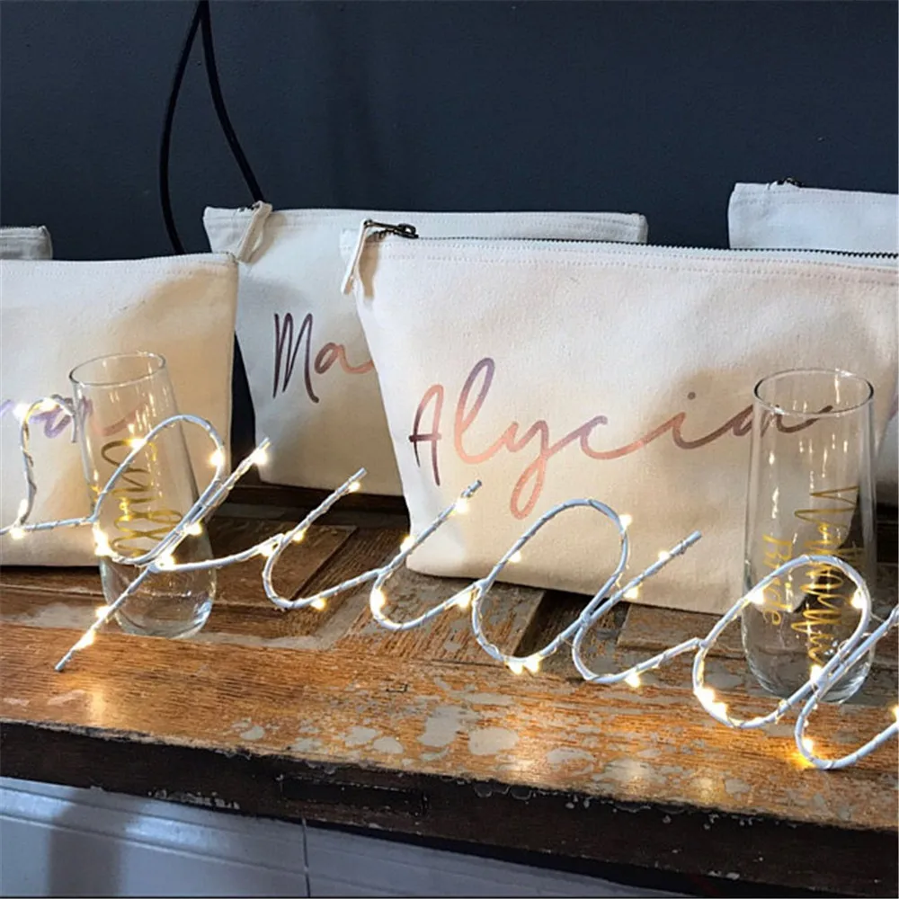 Свадебные подарочные косметички сумки на заказ для невесты день рождения