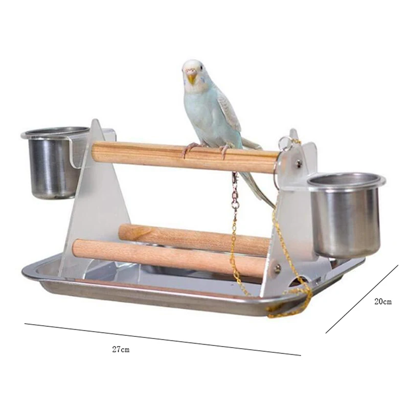 

New Bird Stand Parrot Perch Portable Stainless Steel Training Bird Supplies Bird Swing Bird Play Rack