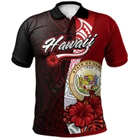 hawaii polynesian polo shirt coat of arm with hibiscus 3d printed polo shirt men for women short sleeve summer t shirt