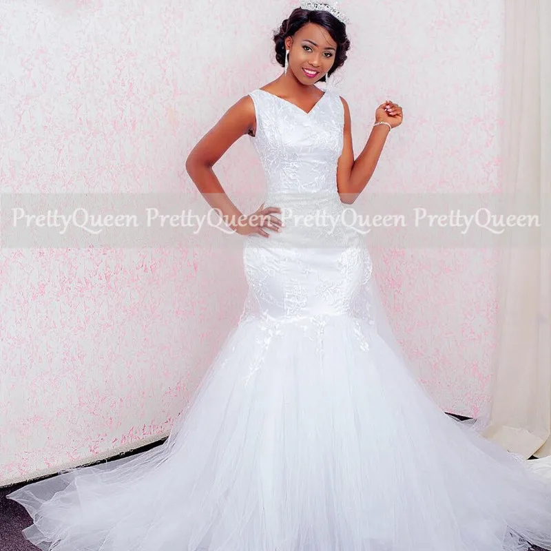 

Женское свадебное платье со шлейфом It's yiiya, белое кружевное платье с V-образным вырезом без рукавов на лето 2021