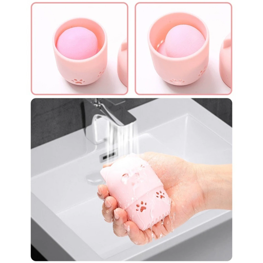 Котенок Красота пуховка для пудры блендер держатель спонж макияжа сушка яйцо