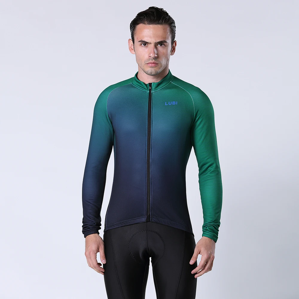 

LUBI Men Cycling Jersey Long Sleeve Winter Thermal Fleece Keep Warm Road Bike Clothing MTB Top Bicycle Clothes Ride Wear