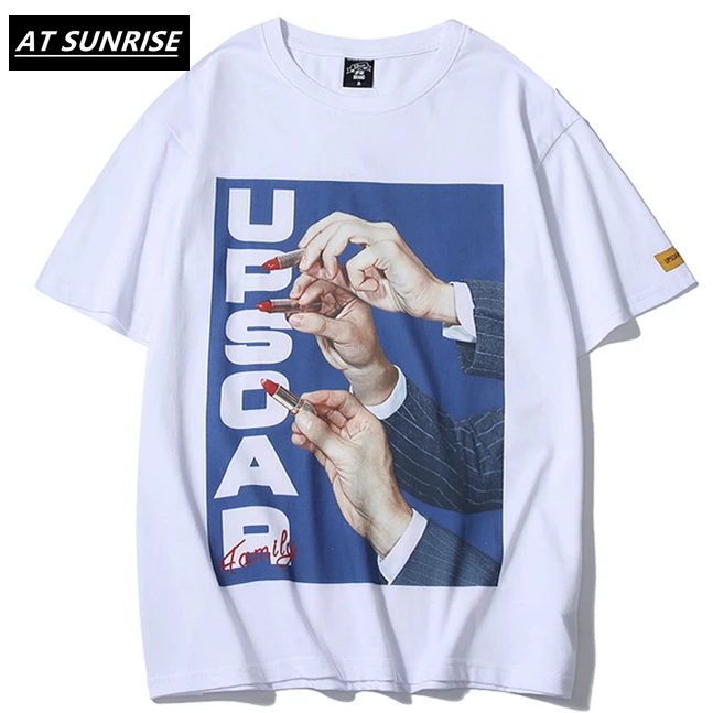 Мужская Уличная футболка в стиле хип хоп хлопковая с коротким рукавом черно