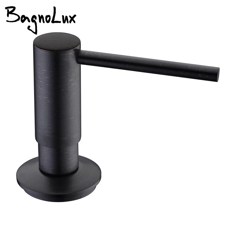 

Matt Black Solid Brass Matte Black Kitchen Soap Dispenser Commercial ORB Lotion Dispenser With Abs Pump