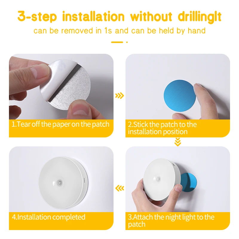 

400 mA USB rechargeable human body induction night light, cabinet light, corridor light, staircase light