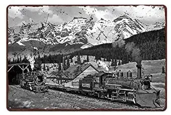 

Steam Train Locomotive Bar Cafe Home Oil Station Garage Kitchen Farm Countryside Vintage Retro Tin Signs
