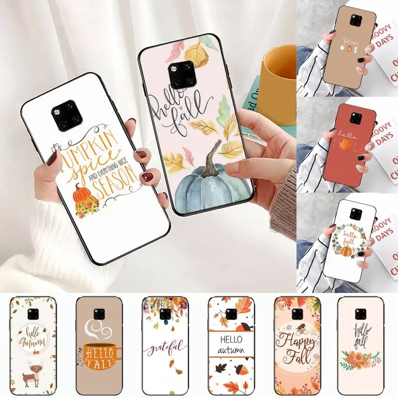 

Pumpkin happy autumn Fallen leaves Phone Case For Huawei honor Mate P 10 20 30 40 i 9 8 pro x Lite smart 2019 nova 5t