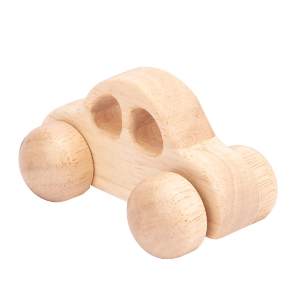 

Beech Wood Montessori Educational Child Wooden Toys Building Blocks Inertia Car Training Baby Gift Log Trolley