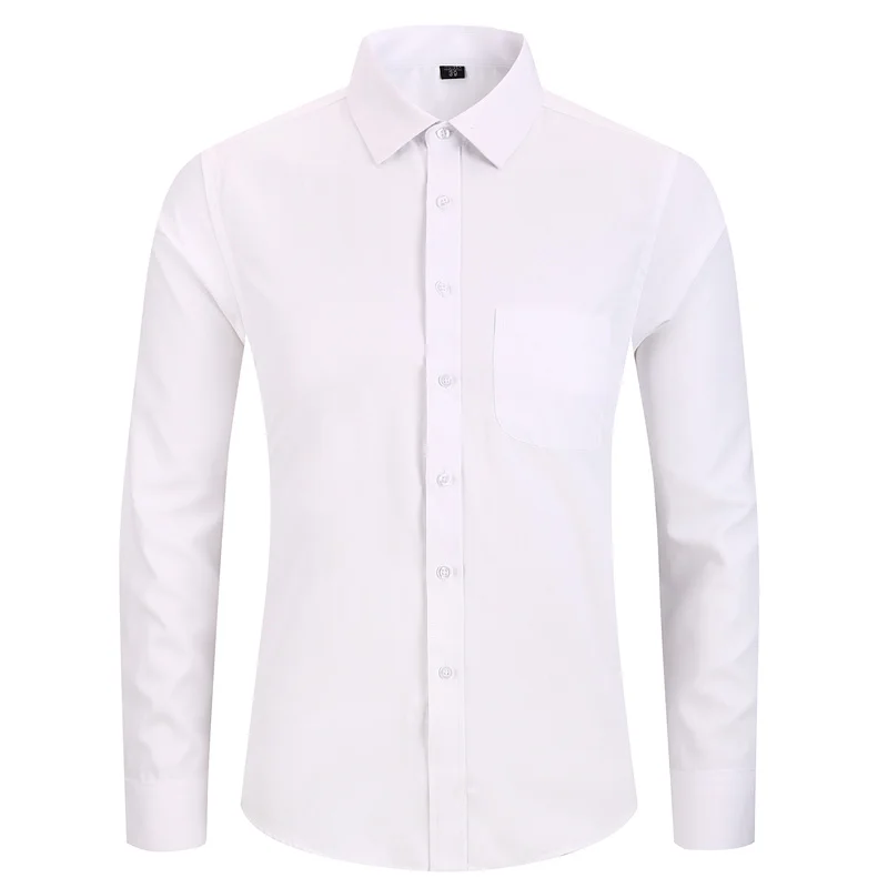 8868-11 White Мужская рубашка размера плюс 5XL 6XL 7XL 8XL белая черная синяя розовая повседневная мужская деловая рубашка с длинным рукавом высокого качества - Цвет: 8868-11 White