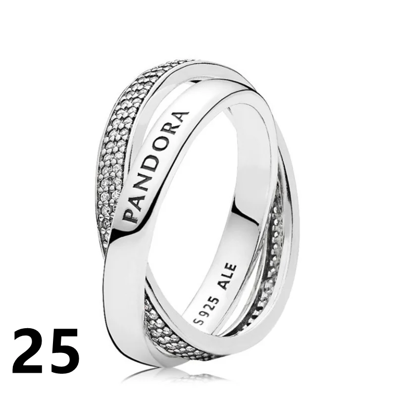 

Fashion Charm Pandora Sterling Silver Ring exquisite love crown girls jewelry ring birthday gift