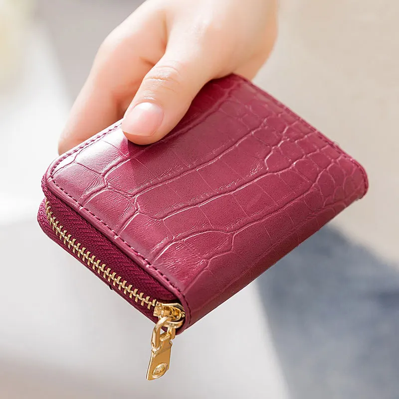 Женский RFID антимагнитный корейский держатель для карт на молнии мужской