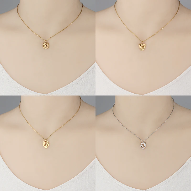 Модные ожерелья с подвесками со смайликом из нержавеющей стали для женщин