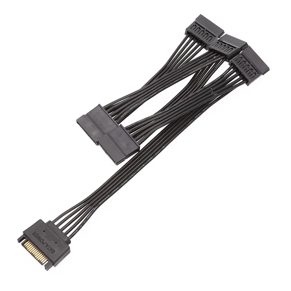 Высококачественный провод SATA 15Pin 18AWG для жестких дисков к 5 портам кабель питания
