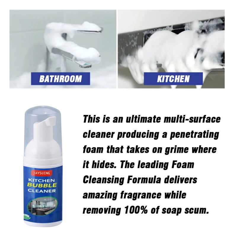 

Multi Purpose Household Kitchen Bathroom Cleaning Foam Decontamination Cleaner 30ml Cleaning Bubble Spray Kitchen Cleaning Tool