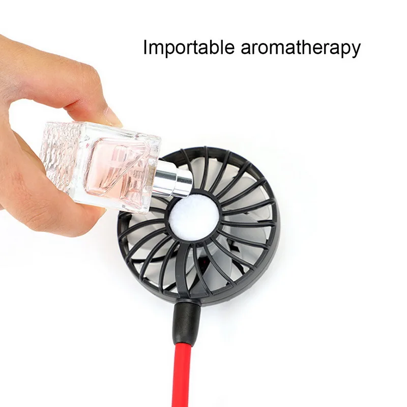 7-лопастной мини-вентилятор USB для шеи перезаряжаемый маленький портативный