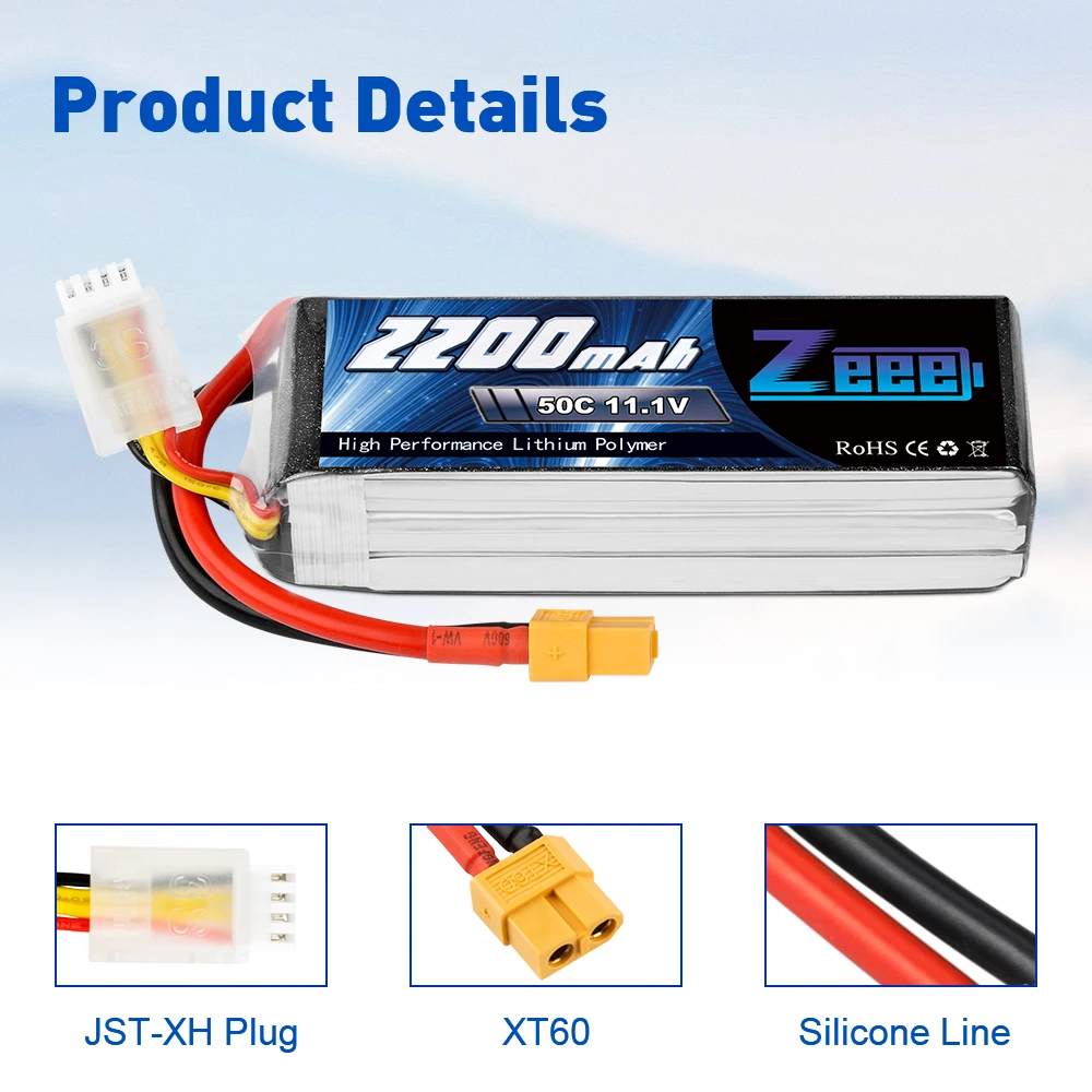 2 блока zeee 2200 мач 3s 111 в 50c lipo батарея с ра