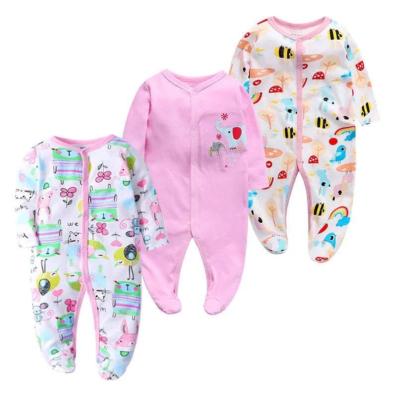 3 pieces Newborn Rompers Long sleeve Baby Girl Boy Clothes Comfortable baby Pajamas Infant Jumpsuit boy Romper Clothing set | Детская