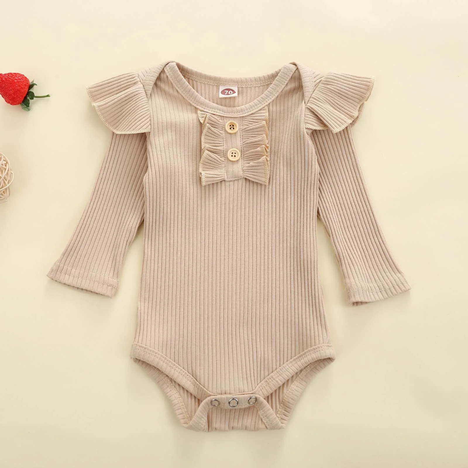 Хлопковый комбинезон в рубчик с длинными рукавами брюки штаны цветочным принтом