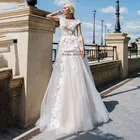 Свадебное платье цвета шампанского, сексуальное платье с V-образным вырезом и 3D цветочной аппликацией, ТРАПЕЦИЕВИДНОЕ свадебное платье, женское платье