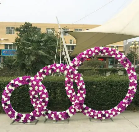 Новые Свадебные реквизиты железная стойка для колец Цветочная дверь свадебное