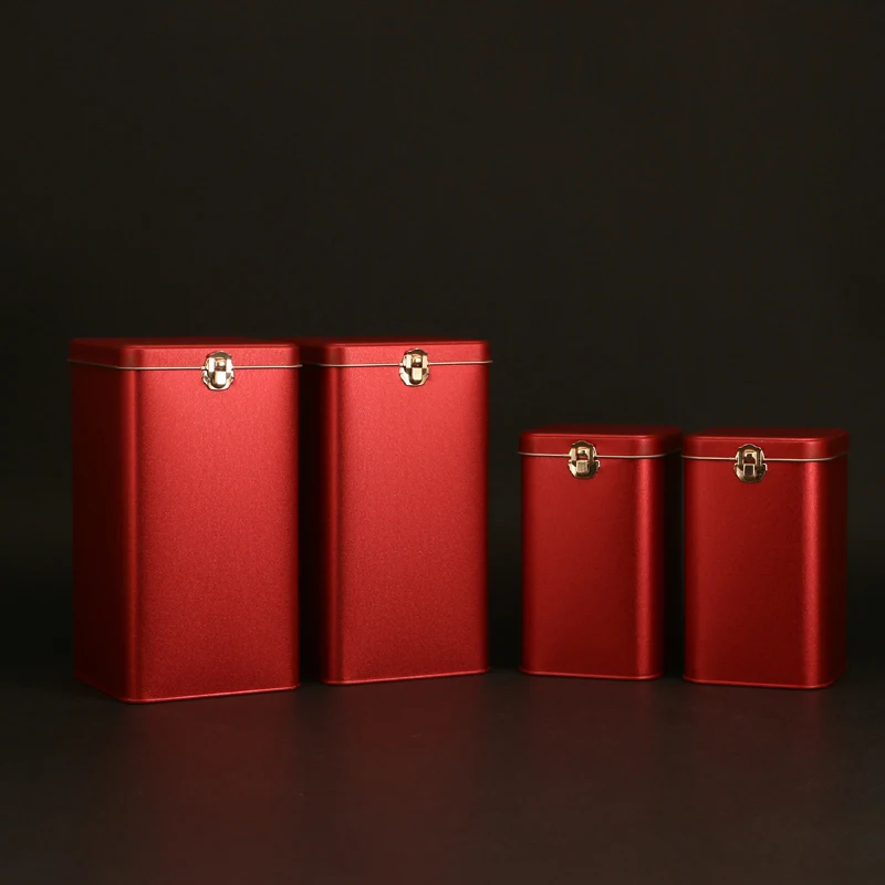 Однотонная жестяная чайная коробка квадратные жестяные контейнеры