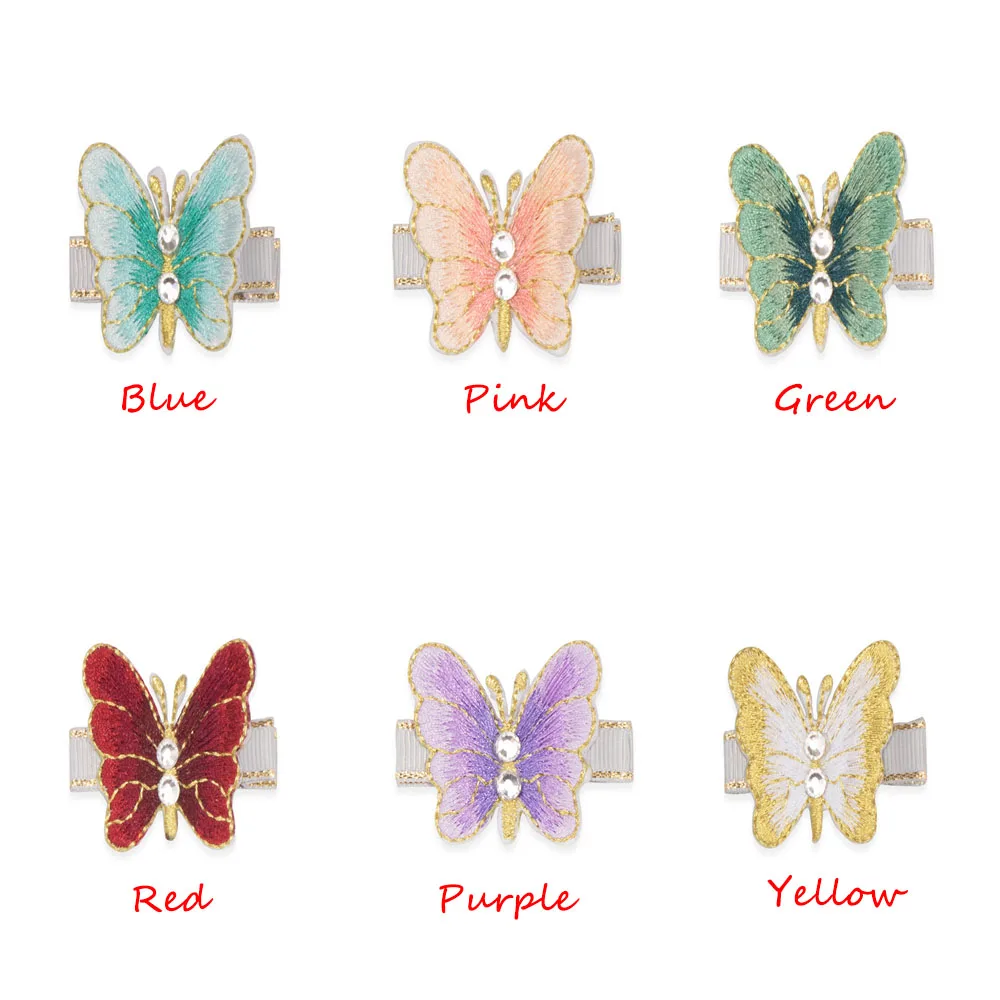 Новые милые заколки с бабочками для маленьких девочек радужными бантами детей