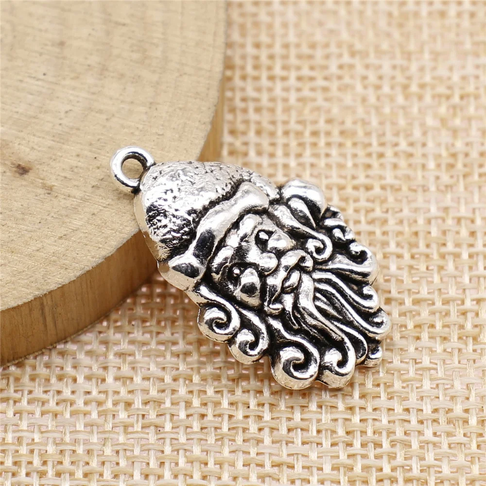 

60pcs 31x19mm Christmas Santa Claus Charm For Jewelry Making Antique Silver Color Antique Bronze Color
