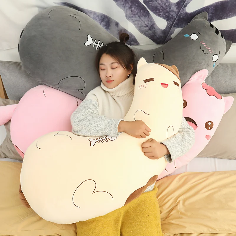 

1 шт. 60 см с рисунком кота из мультфильма Подушка плюшевая игрушка милая Подушка под спину, набитое Мягкое Животное, комфортный спальный игру...