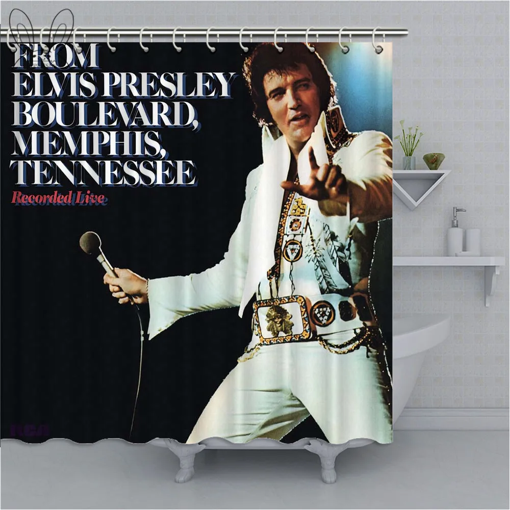Creative Elvis Aron Presley Shower Curtain Popular Singer Wateeproof Polyester Fabric Bathroom Home Decor Sets | Дом и сад