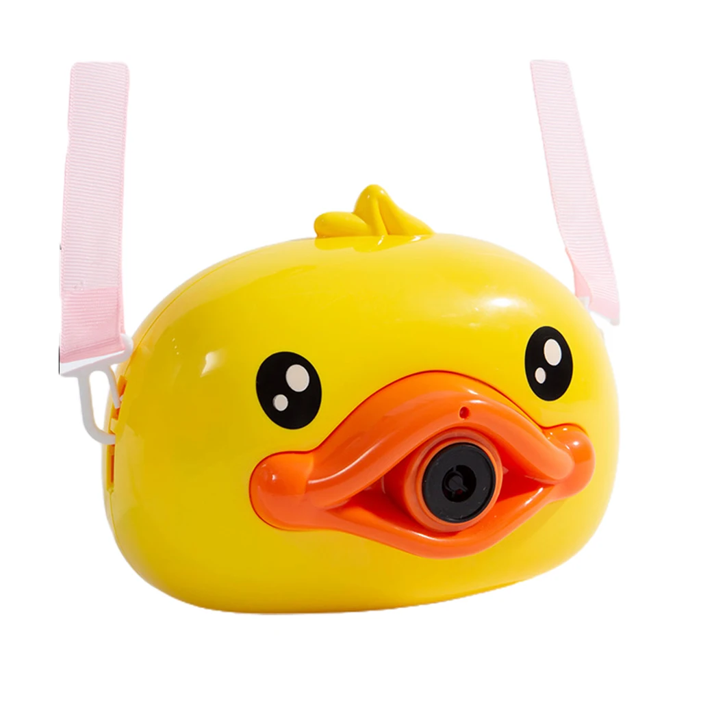 

Creative Cute Yellow Duck Shape Bubble Camera Maker Kids Toy Device Party