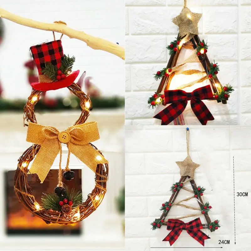 2020 новые Елочное украшение Рождественский венок настенная подвесная гирлянда